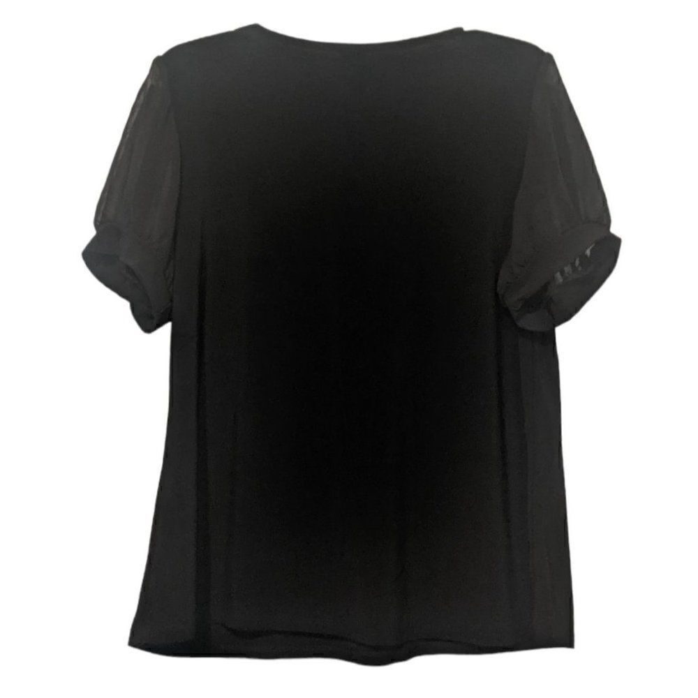 Zero‎ 2 Eight Black Blouse, Vintage-inspired Lace Applique Collar Size L - Picture 2 of 12